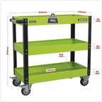 Heavy-Duty Workshop Trolley 3-Level - Hi-Vis Green CX110HV