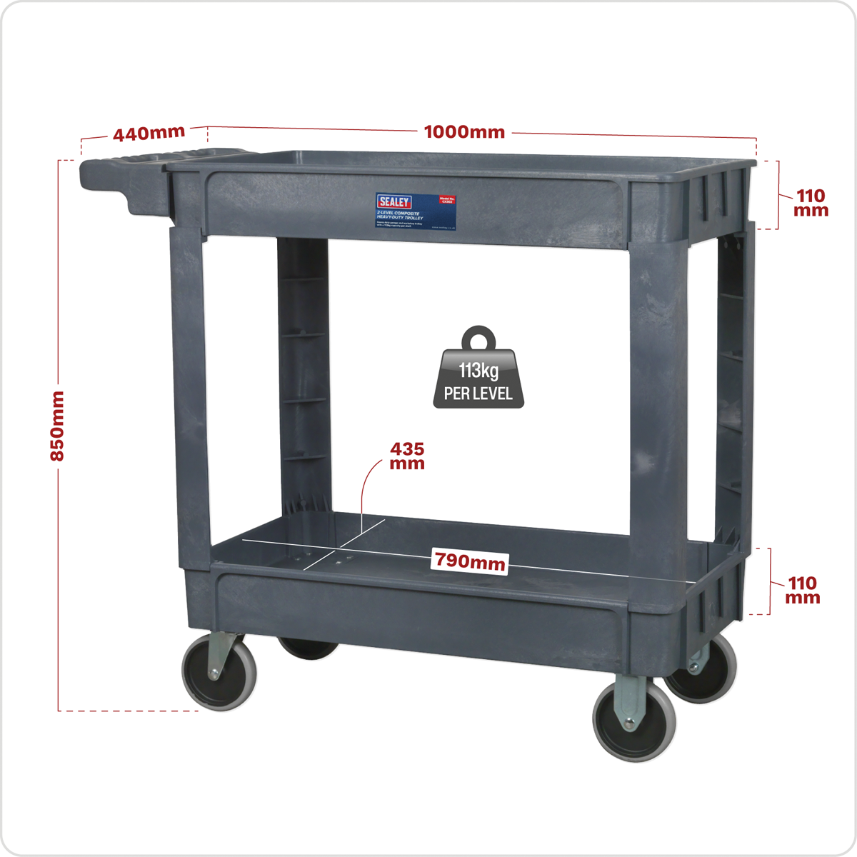 Composite Heavy-Duty Trolley 2-Level CX202