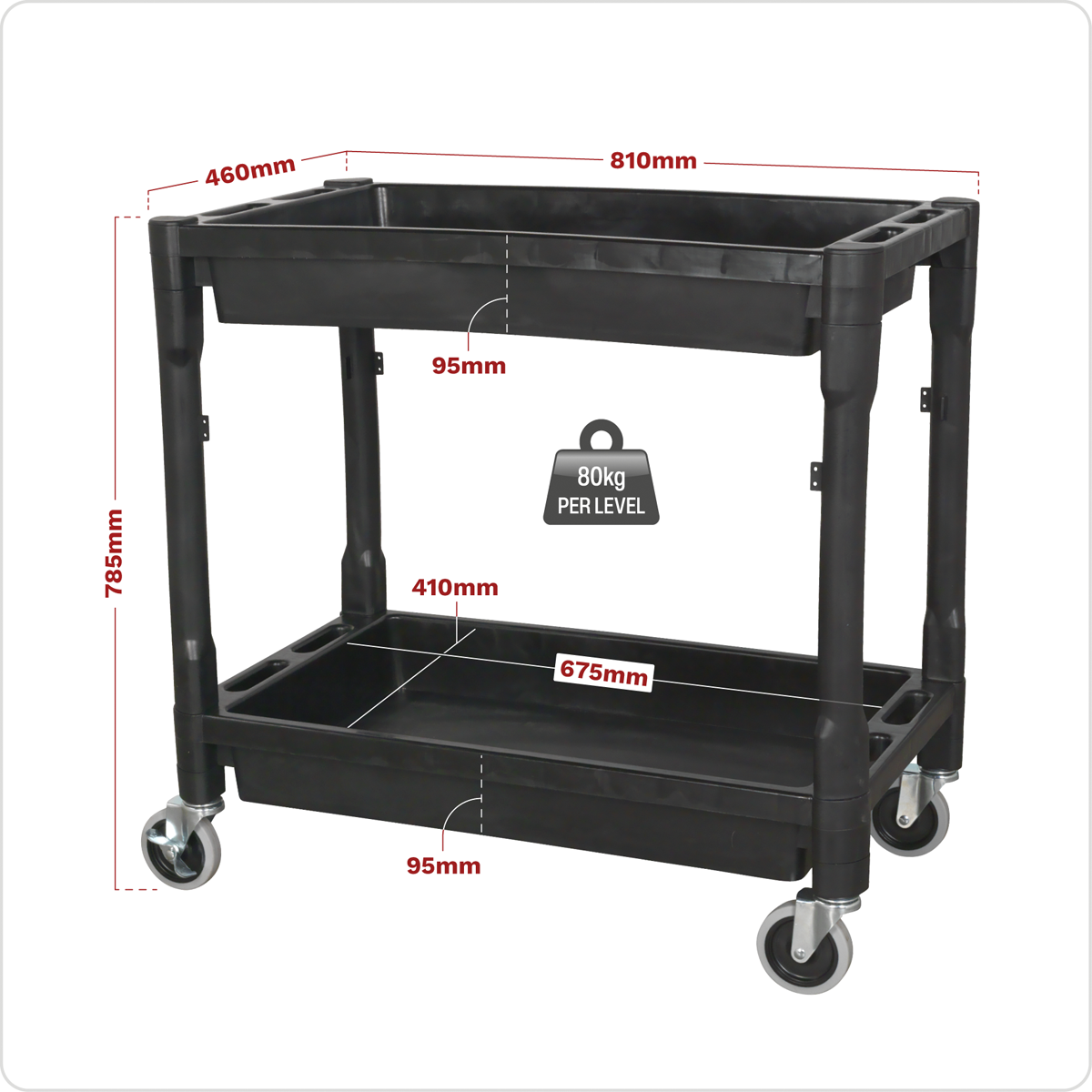Composite Heavy-Duty Trolley 2-Level CX204