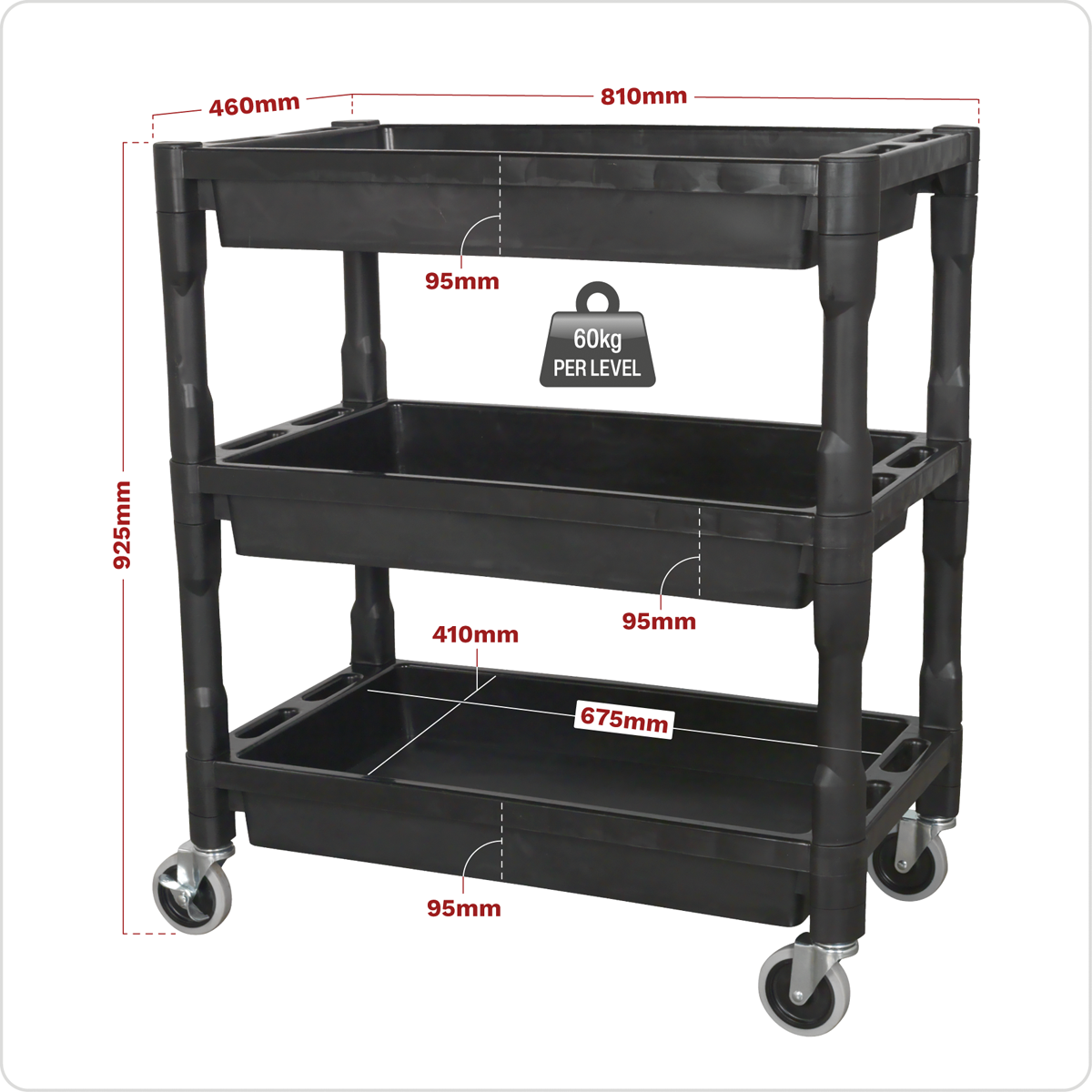 Composite Heavy-Duty Trolley 3-Level CX205