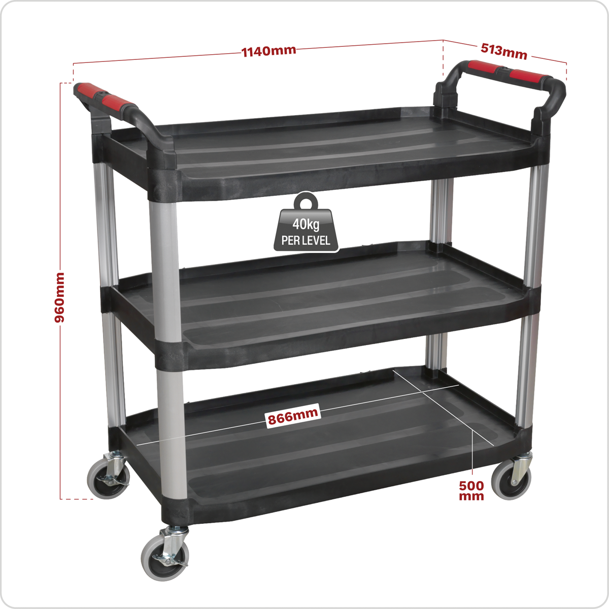Composite Workshop Trolley 3-Level/3 Wall CX310