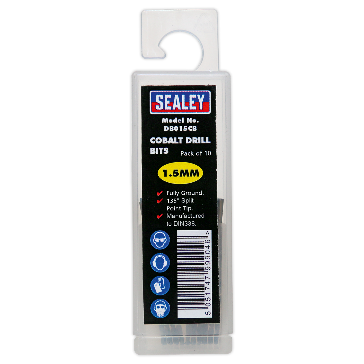 HSS Cobalt Fully Ground Drill Bit 1.5mm - Pack of 10 DB015CB