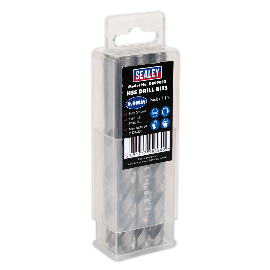 HSS Fully Ground Drill Bit 9mm - Pack of 10 DB090FG
