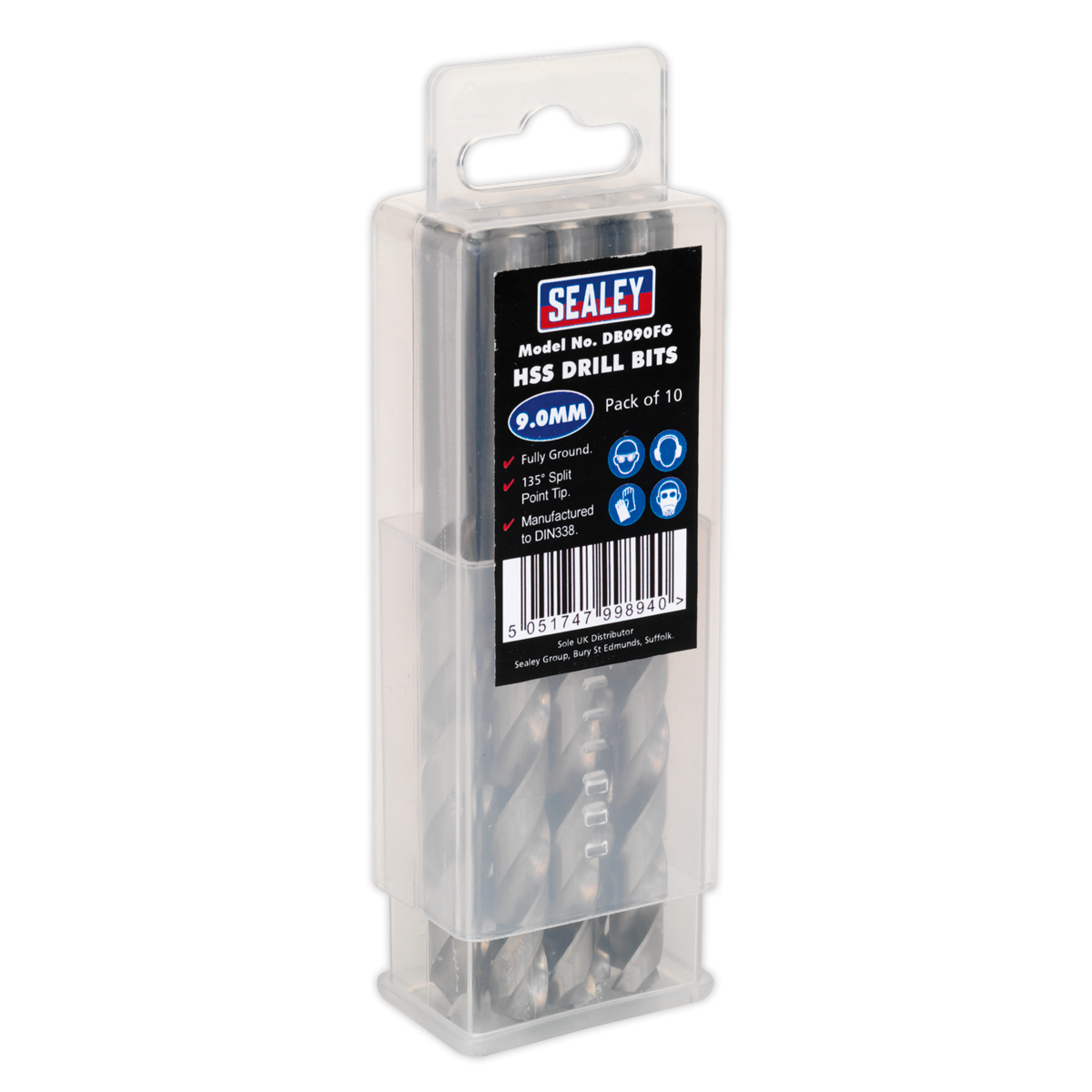 HSS Fully Ground Drill Bit 9mm - Pack of 10 DB090FG
