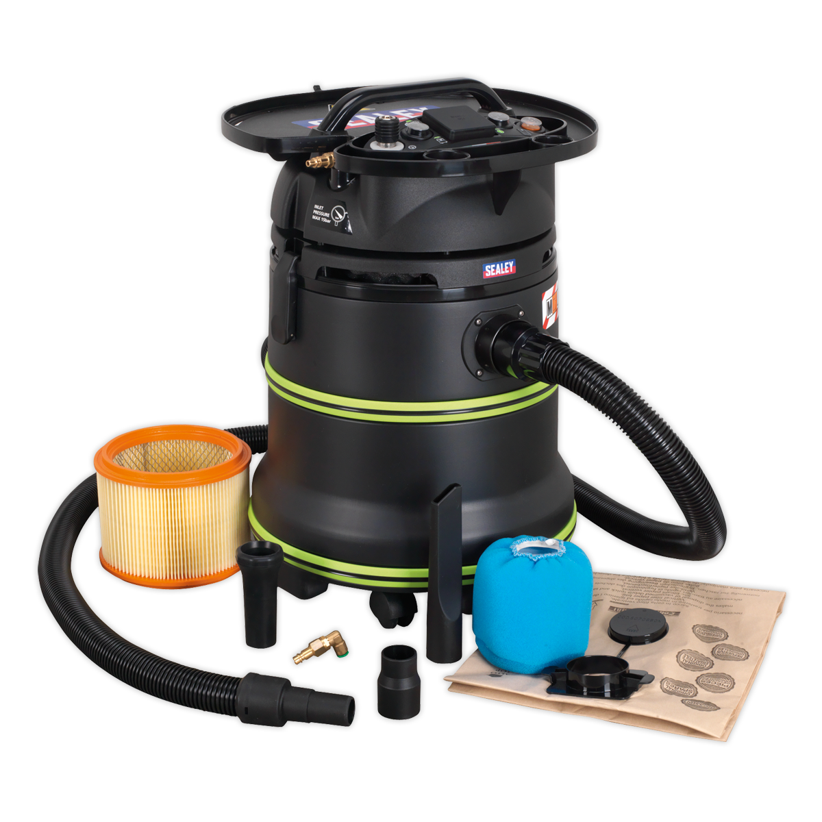 35L M Class Dust-Free Industrial Wet & Dry Vacuum Cleaner with Self-Clean for Air/Electric Power Tools 1000W/230V DFS35M