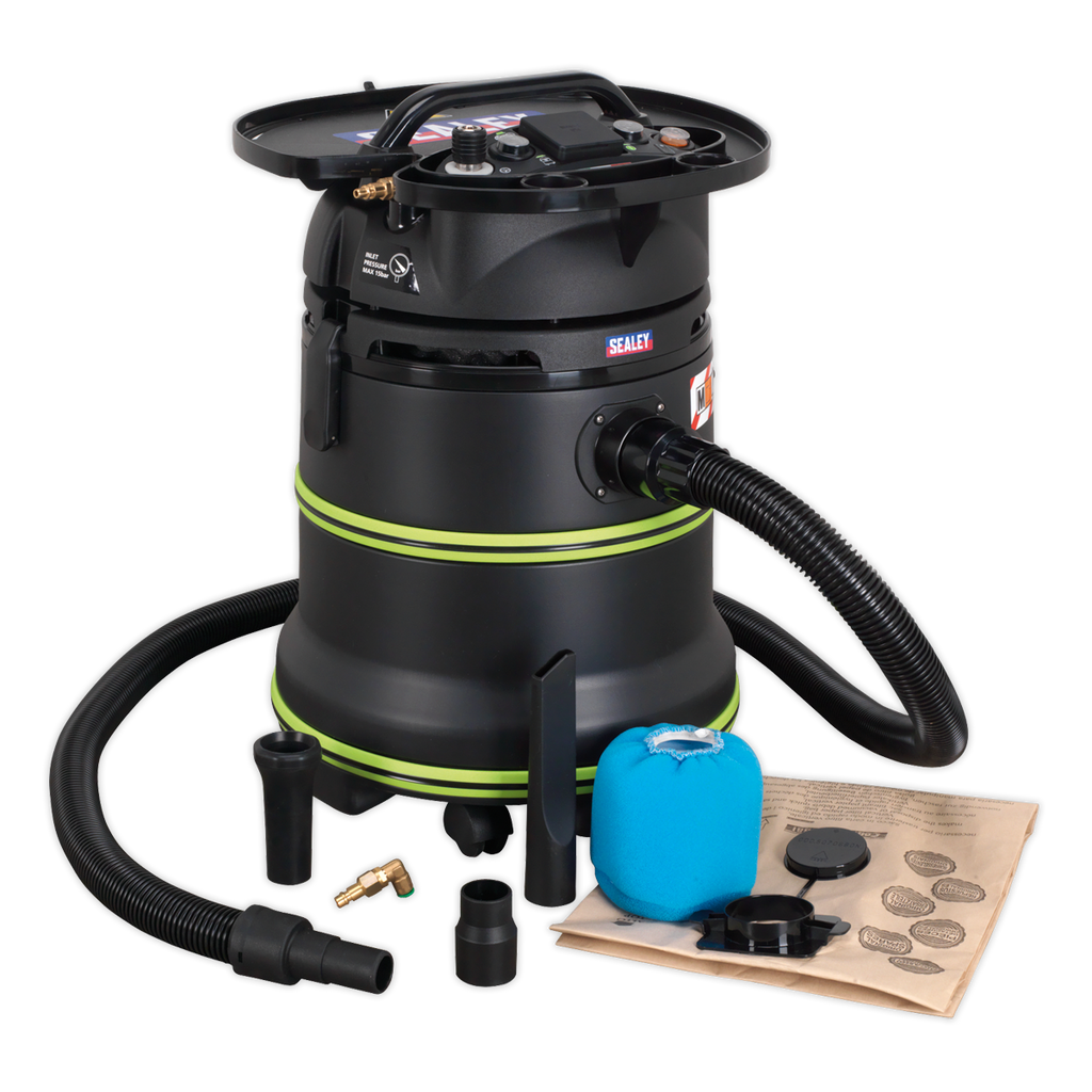35L M Class Dust-Free Industrial Wet & Dry Vacuum Cleaner with Self-Clean for Air/Electric Power Tools 1000W/230V DFS35M
