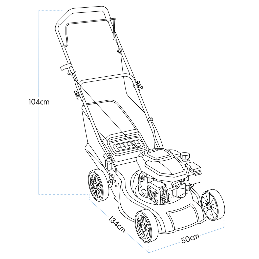 Hand-Propelled 4-Stroke Petrol Lawnmower 16"(40cm) DG100