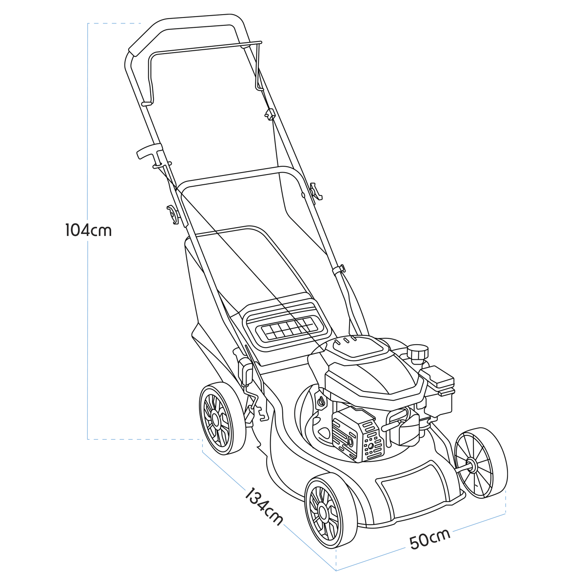 Hand-Propelled 4-Stroke Petrol Lawnmower 16"(40cm) DG100