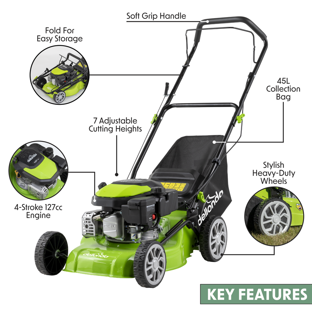Hand-Propelled 4-Stroke Petrol Lawnmower 16"(40cm) DG100