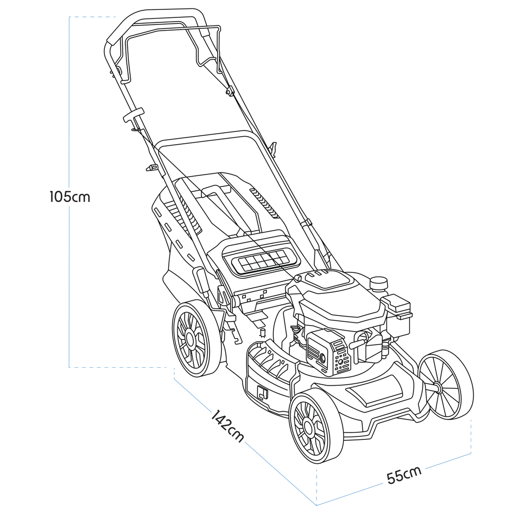 Self-Propelled 4-Stroke Petrol Lawnmower 18"(46cm) DG101