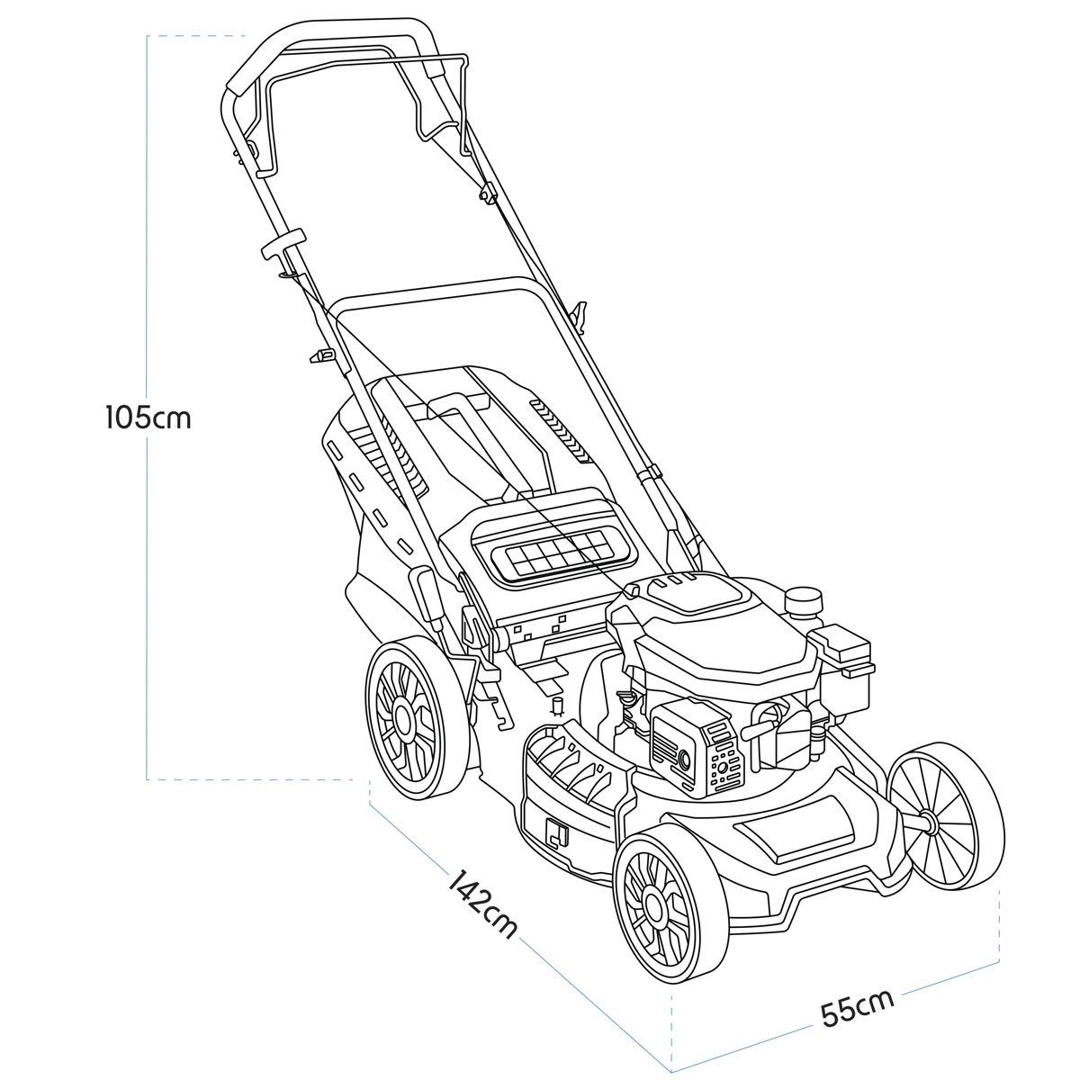 Self-Propelled 4-Stroke Petrol Lawnmower 18"(46cm) DG101