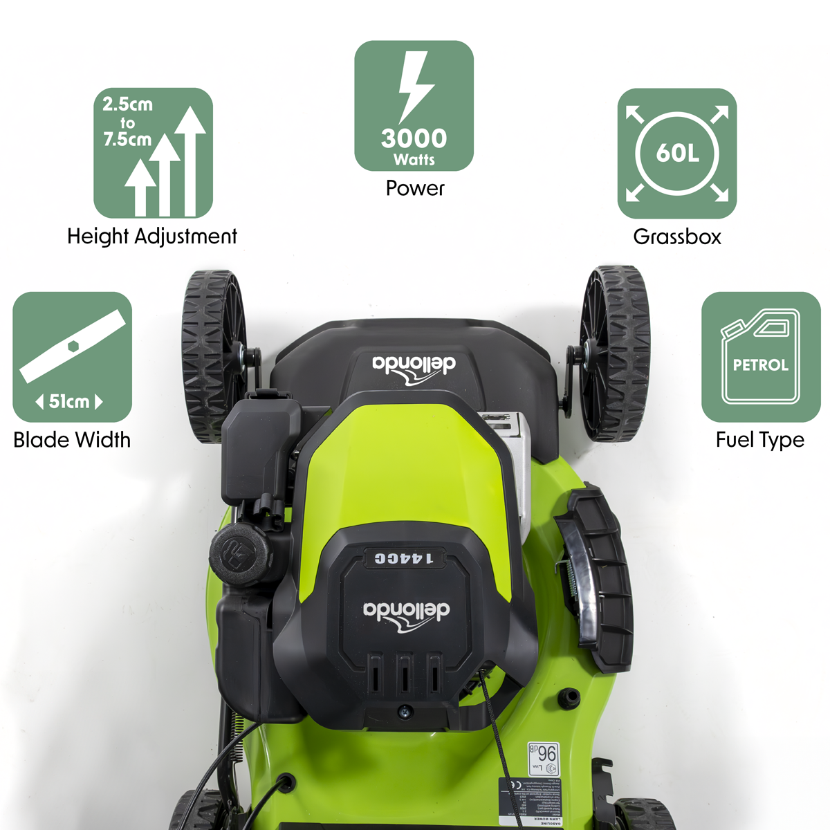 Self-Propelled 4-Stroke Petrol Lawnmower 18"(46cm) DG101
