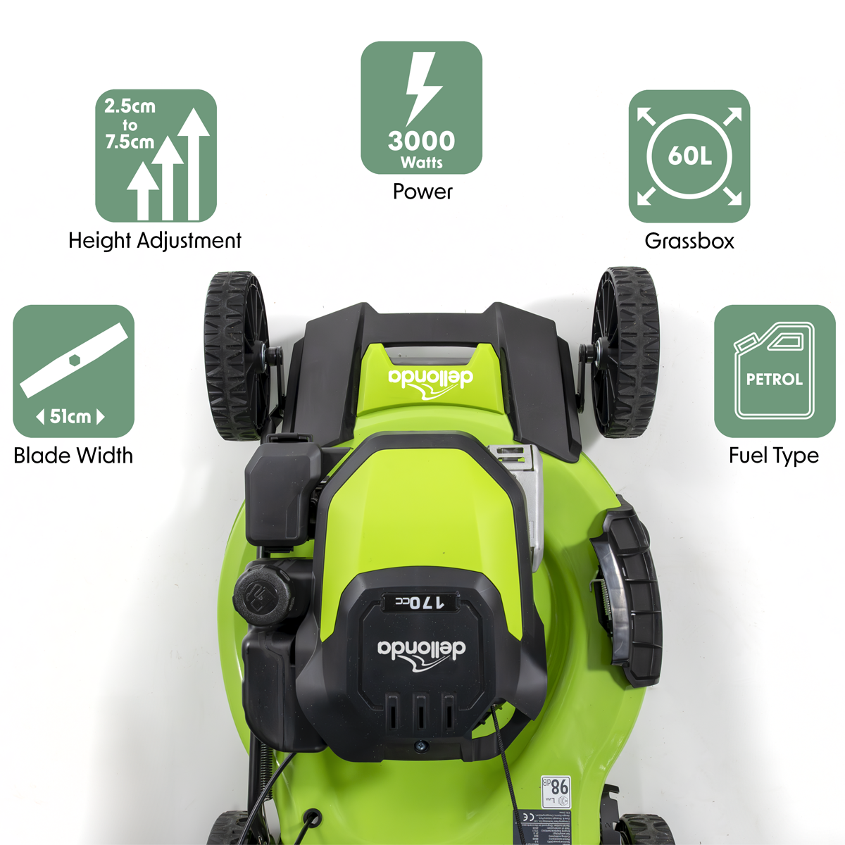 Self-Propelled 4-Stroke Petrol Lawnmower 20"(51cm) DG102