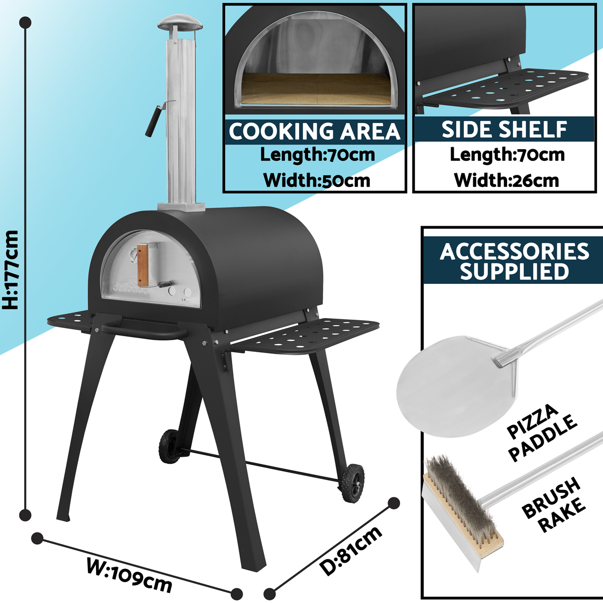 Outdoor Wood-Fired Pizza Oven & Smoker DG103