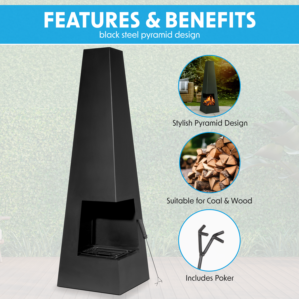 Wood Burner/Chiminea - Black Steel DG105