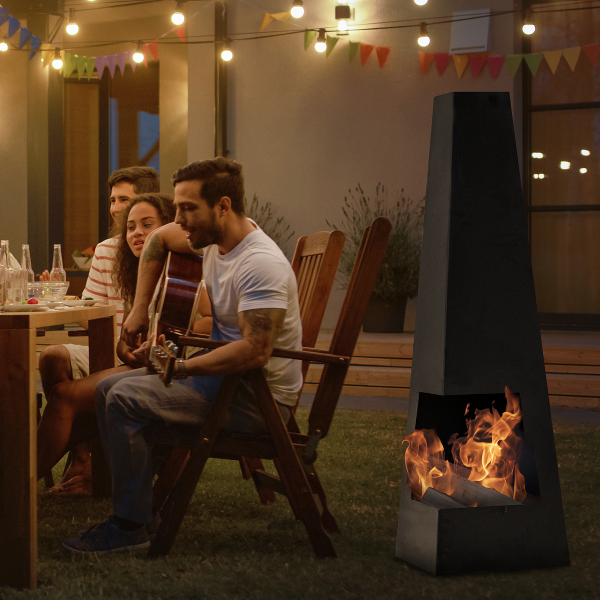 Wood Burner/Chiminea - Black Steel DG105