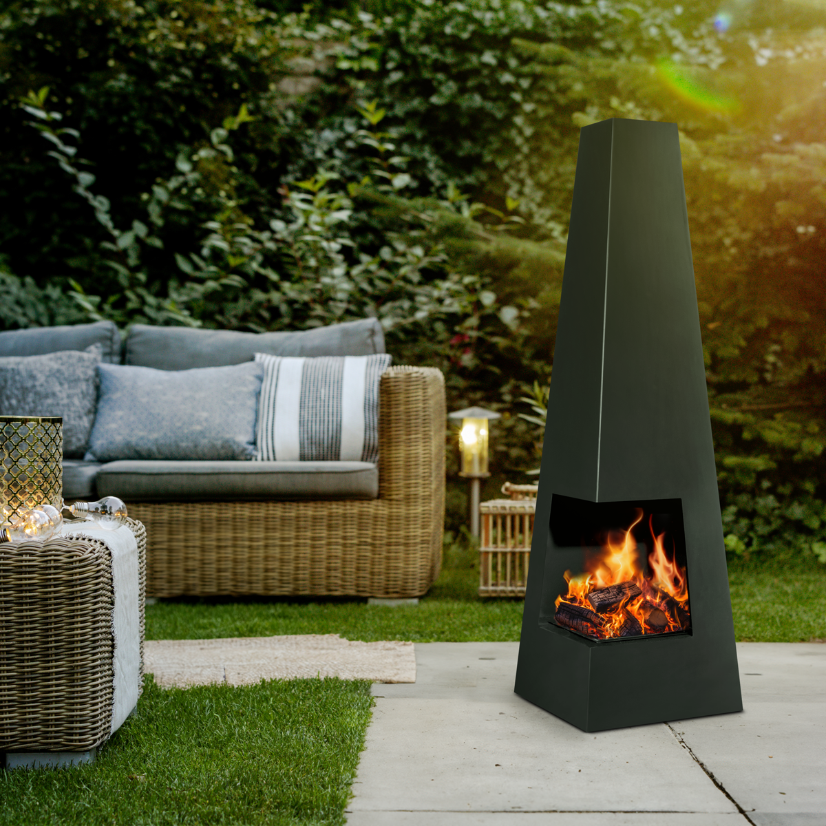 Wood Burner/Chiminea - Black Steel DG105