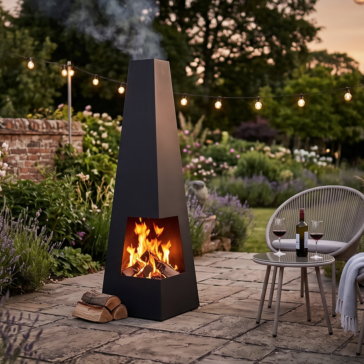 Wood Burner/Chiminea - Black Steel DG105