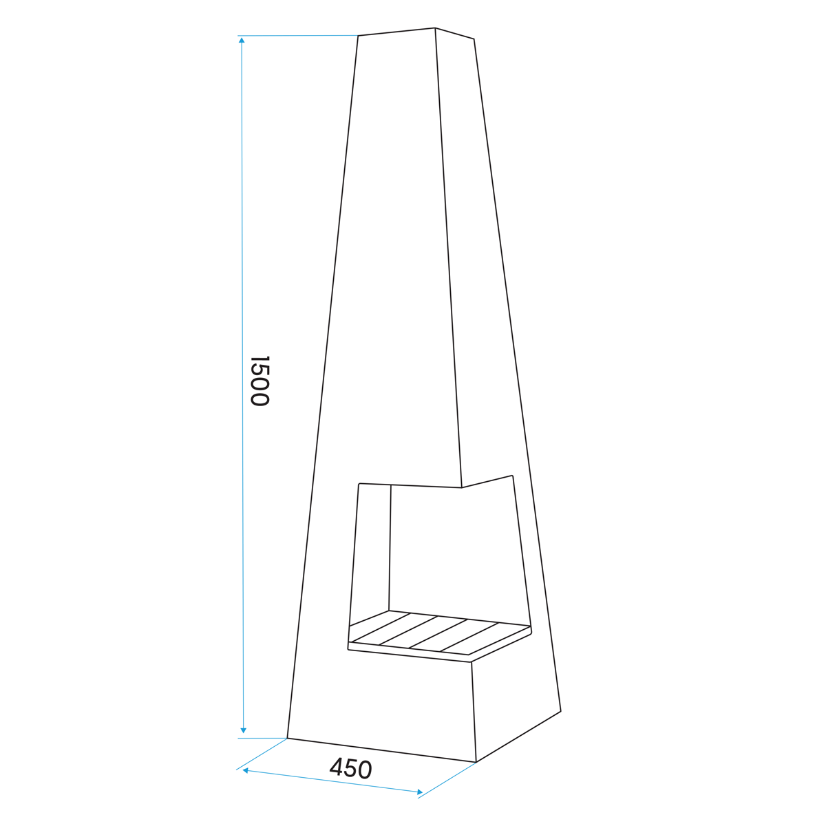Wood Burner/Chiminea - Black Steel DG105