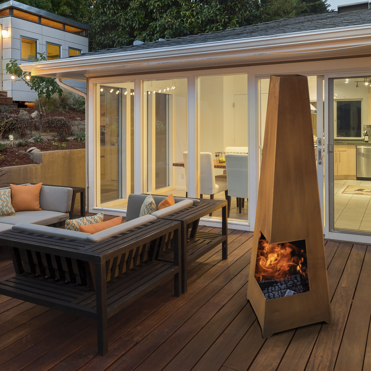Wood Burner/Chiminea - Corten Steel DG106