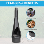 Dellonda Outdoor Chiminea - Black Steel DG109
