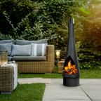 Dellonda Outdoor Chiminea - Black Steel DG109