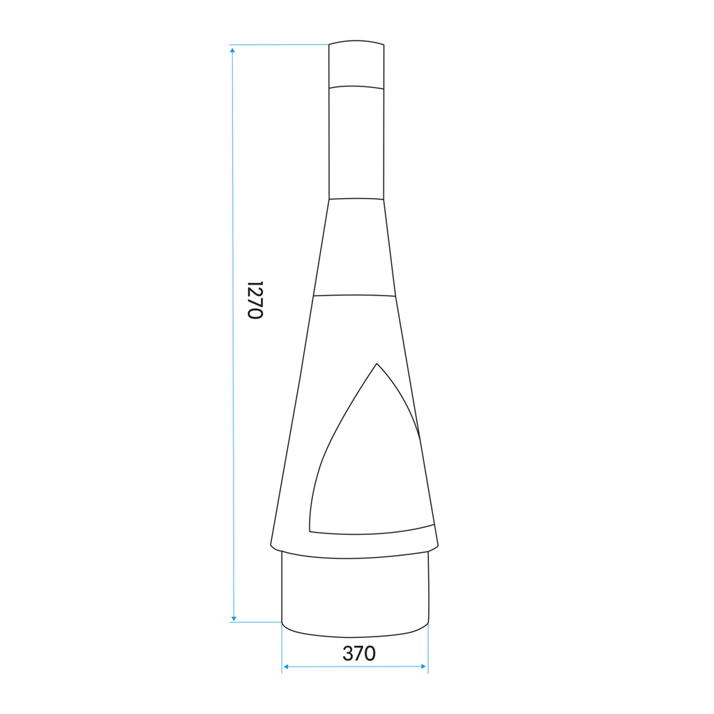 Dellonda Outdoor Chiminea - Black Steel DG109