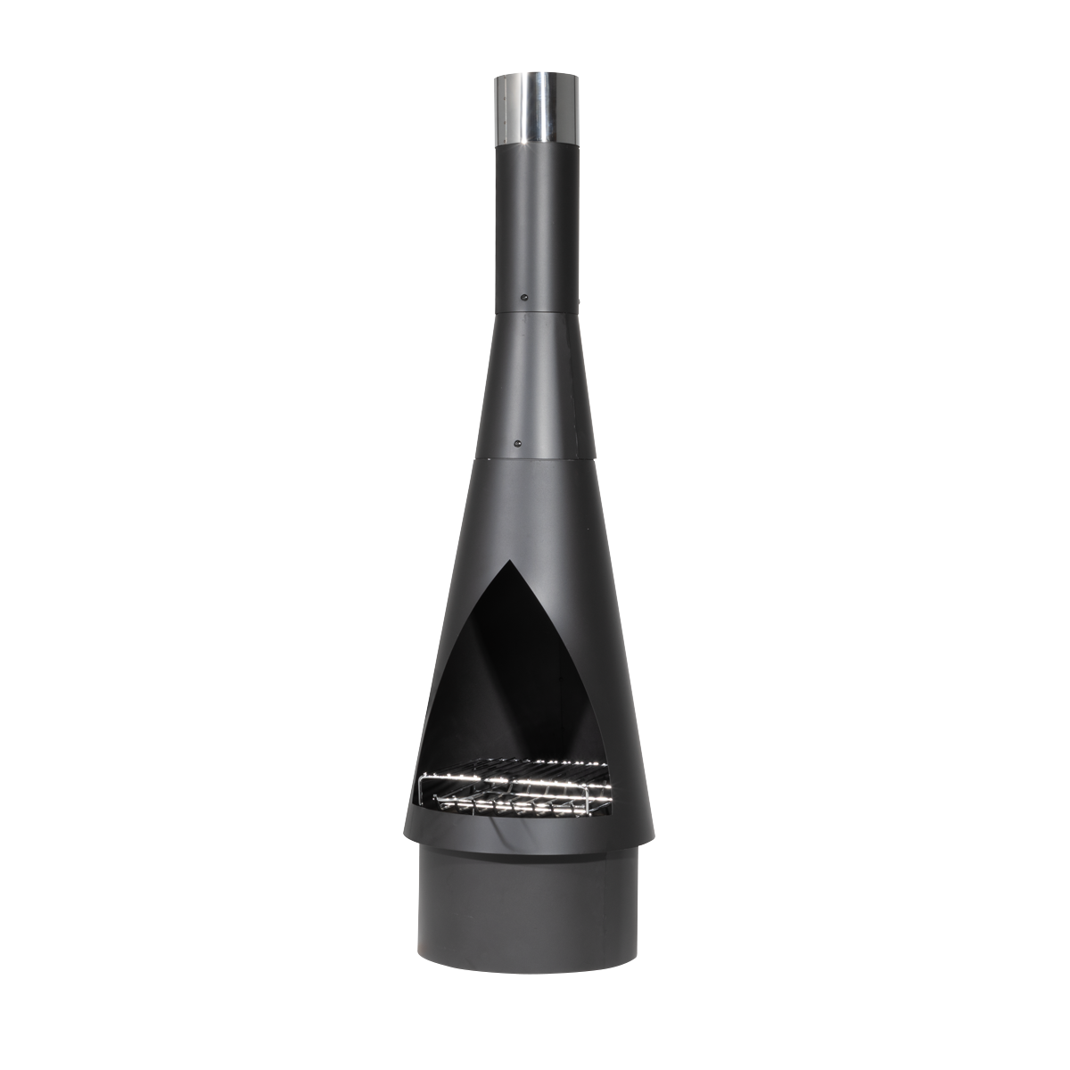 Dellonda Outdoor Chiminea - Black Steel DG109