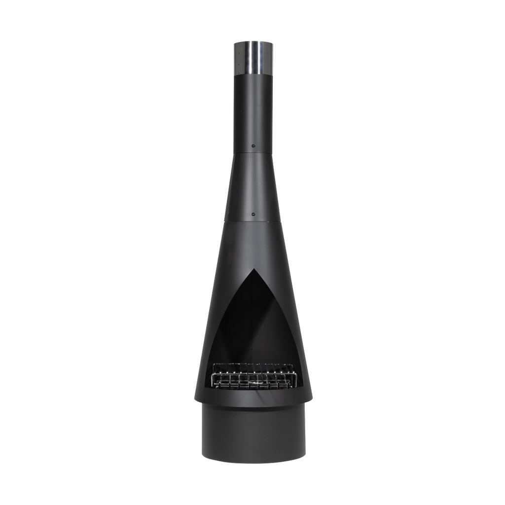 Dellonda Outdoor Chiminea - Black Steel DG109