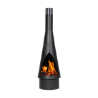 Dellonda Outdoor Chiminea - Black Steel DG109