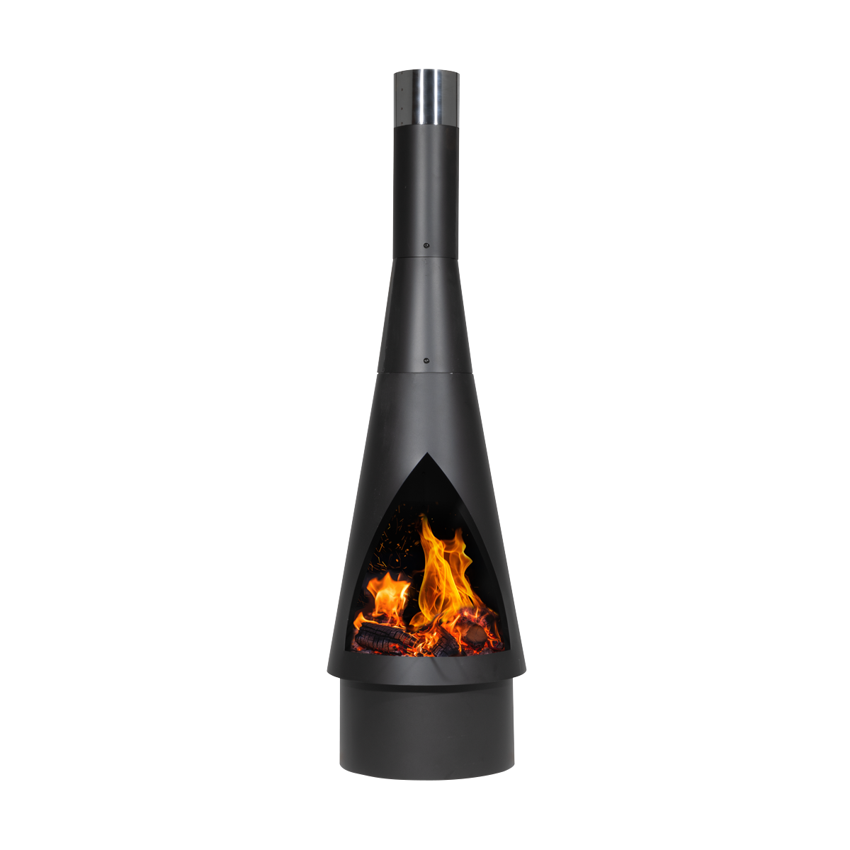 Dellonda Outdoor Chiminea - Black Steel DG109