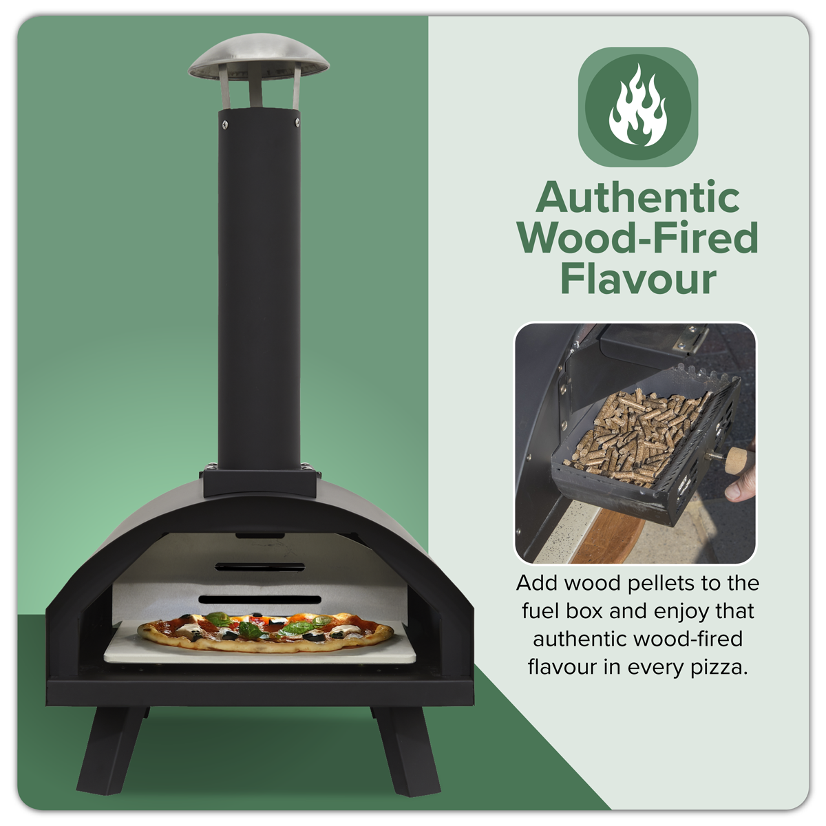 Wood-Fired Pizza Oven 14" - Black DG10