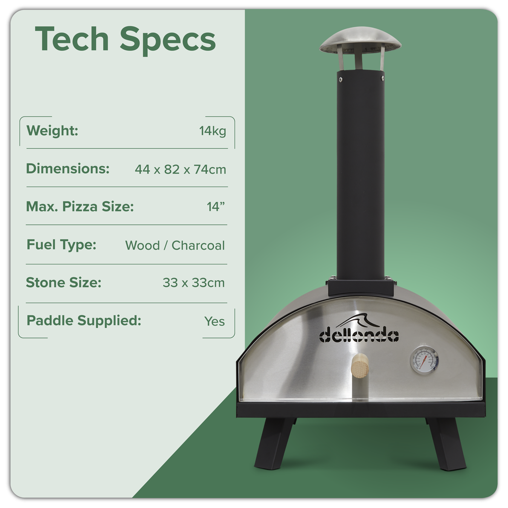 Wood-Fired Pizza Oven 14" - Black DG10
