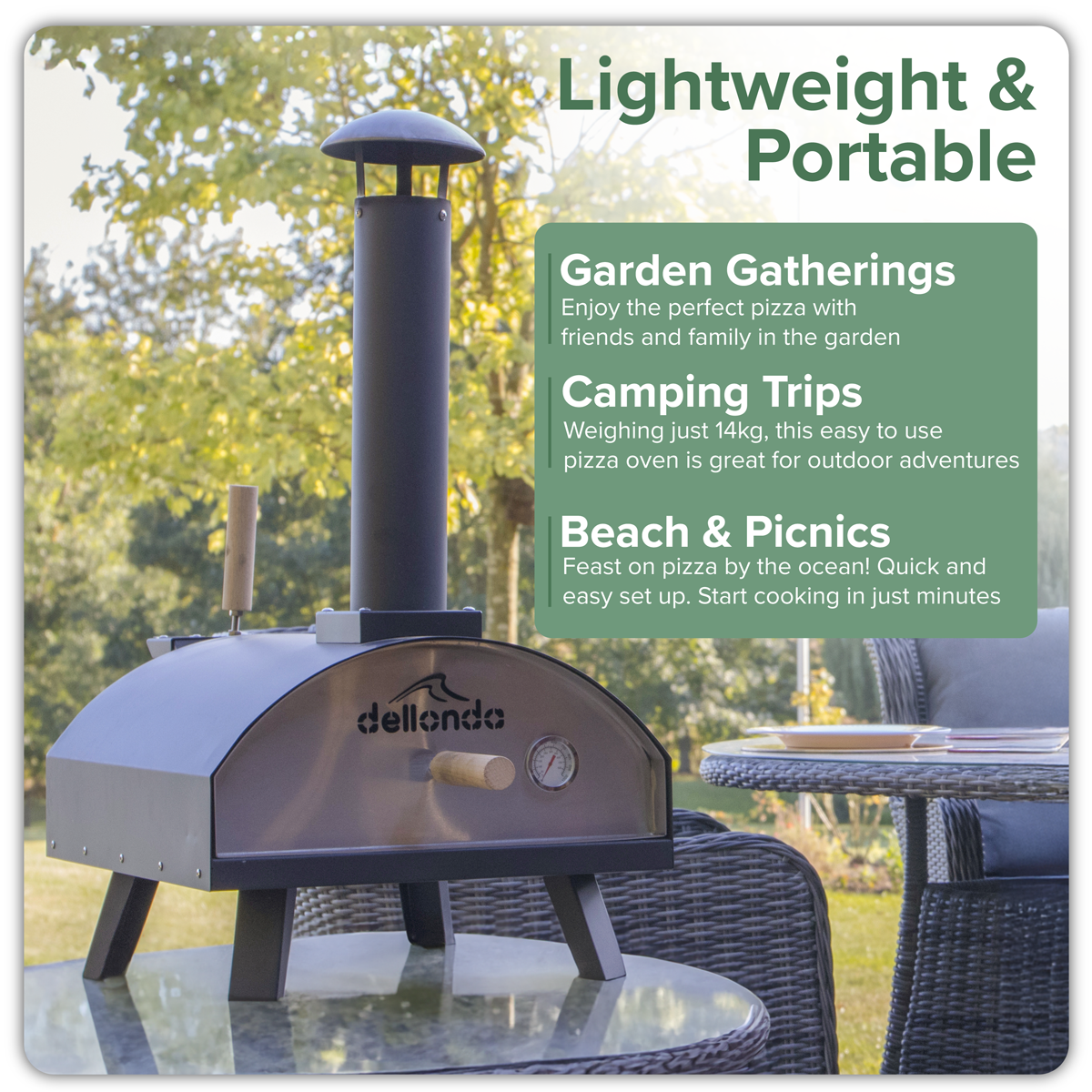 Wood-Fired Pizza Oven 14" - Black DG10