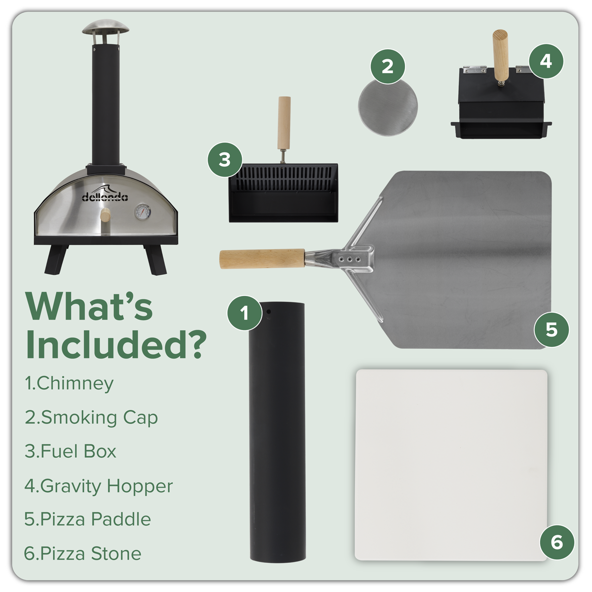 Wood-Fired Pizza Oven 14" - Black DG10