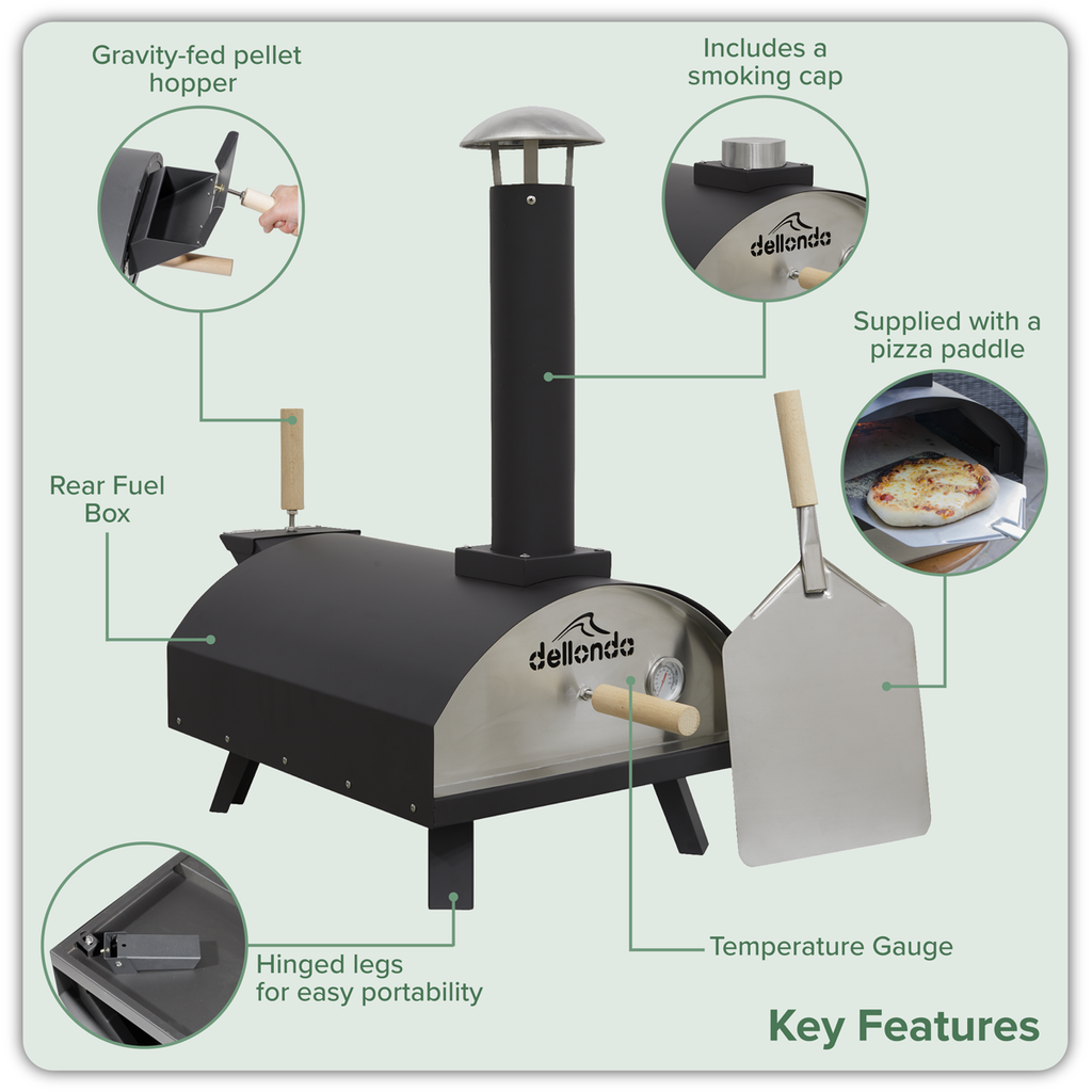 Wood-Fired Pizza Oven 14" - Black DG10