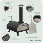 Wood-Fired Pizza Oven 14" - Black DG10