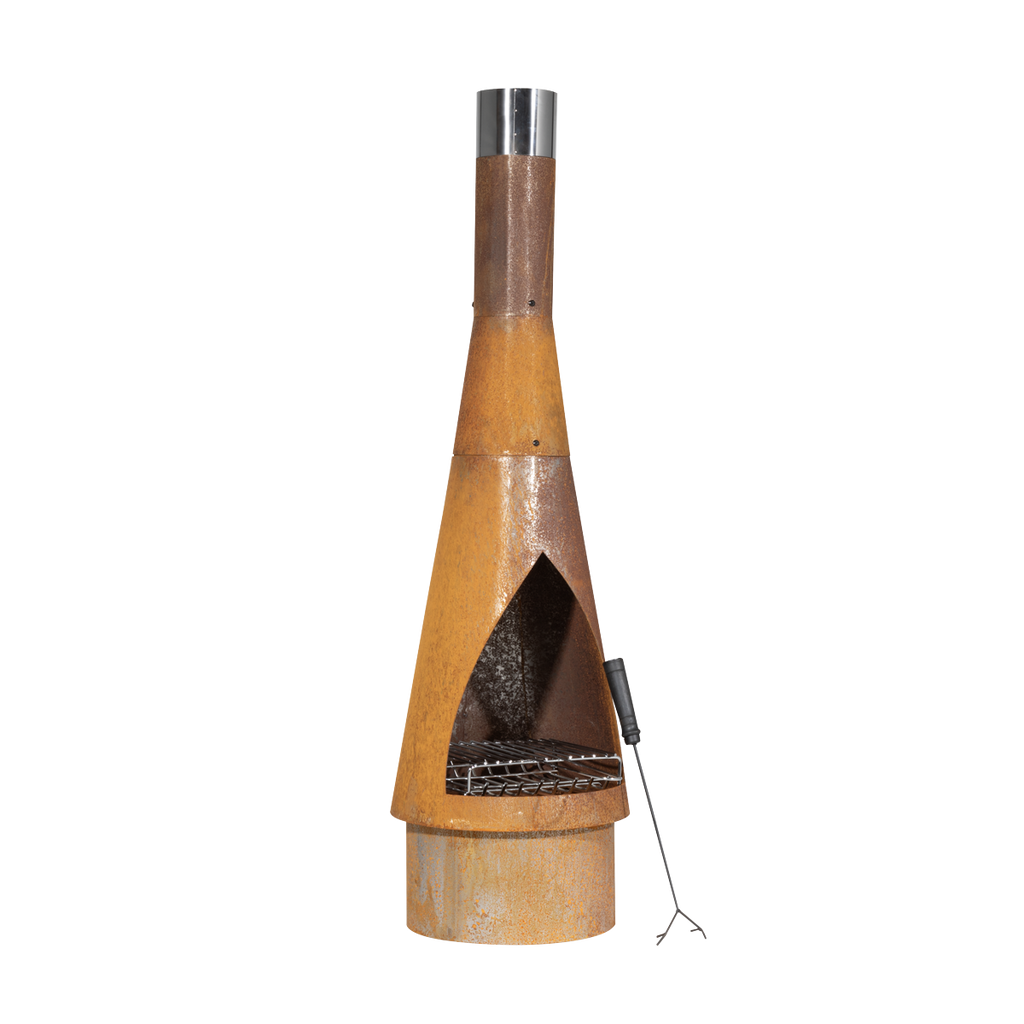 Dellonda Outdoor/Garden/Patio Chiminea, Fireplace, Fire Pit, Heater Corten Steel DG110