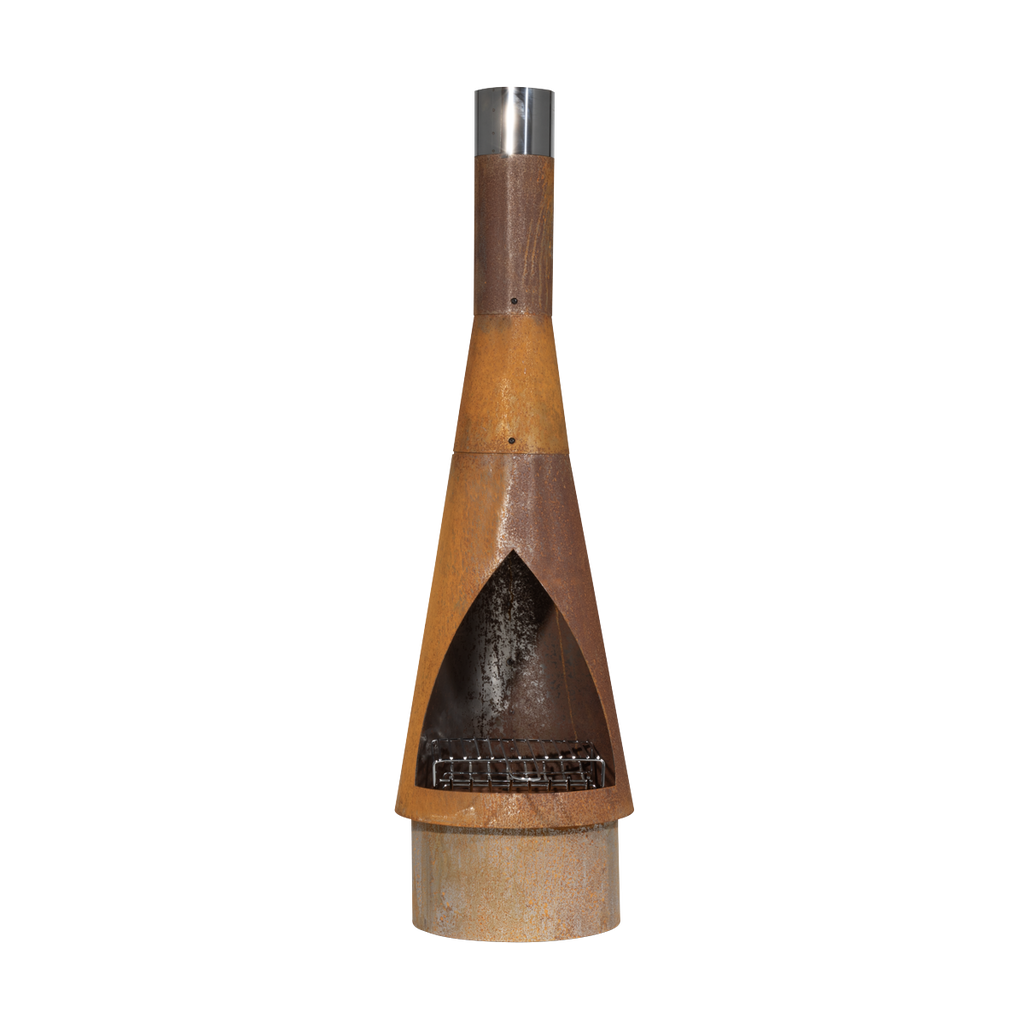 Dellonda Outdoor/Garden/Patio Chiminea, Fireplace, Fire Pit, Heater Corten Steel DG110
