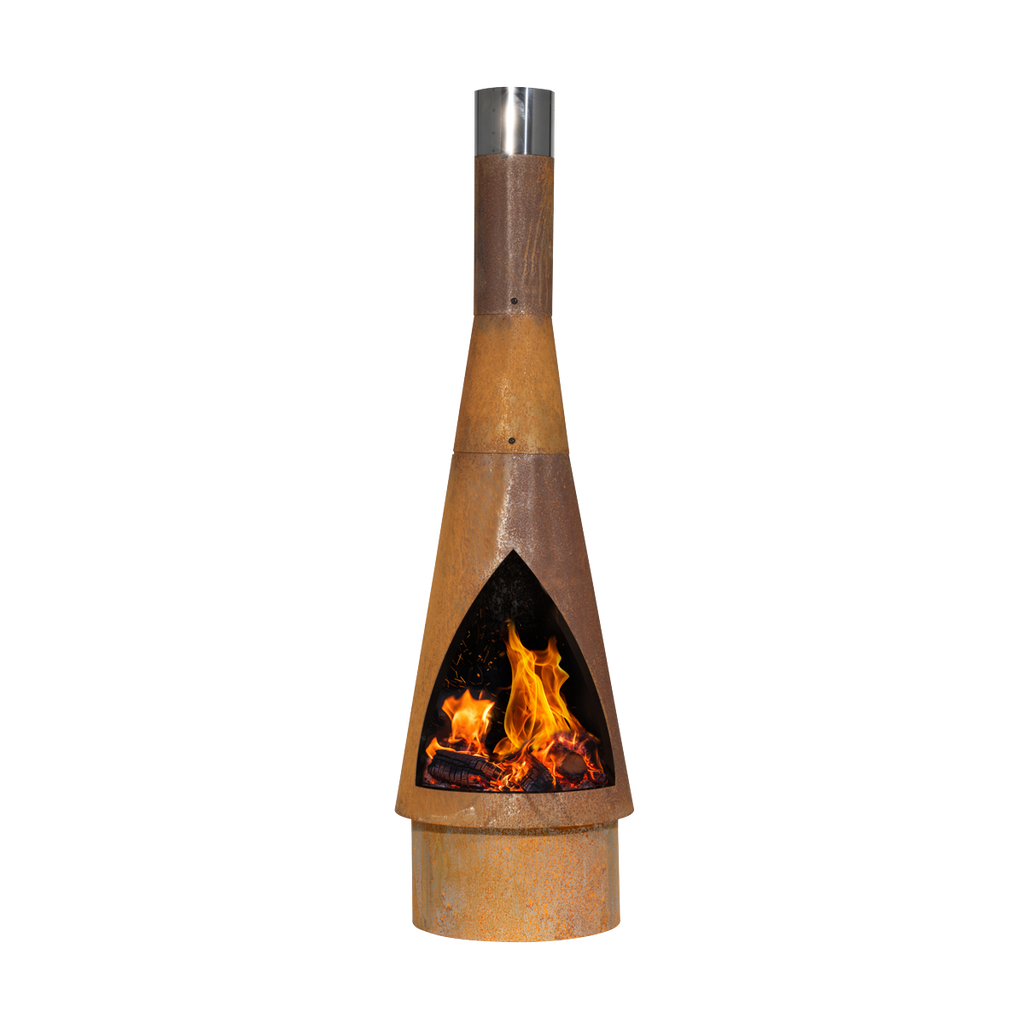 Dellonda Outdoor/Garden/Patio Chiminea, Fireplace, Fire Pit, Heater Corten Steel DG110