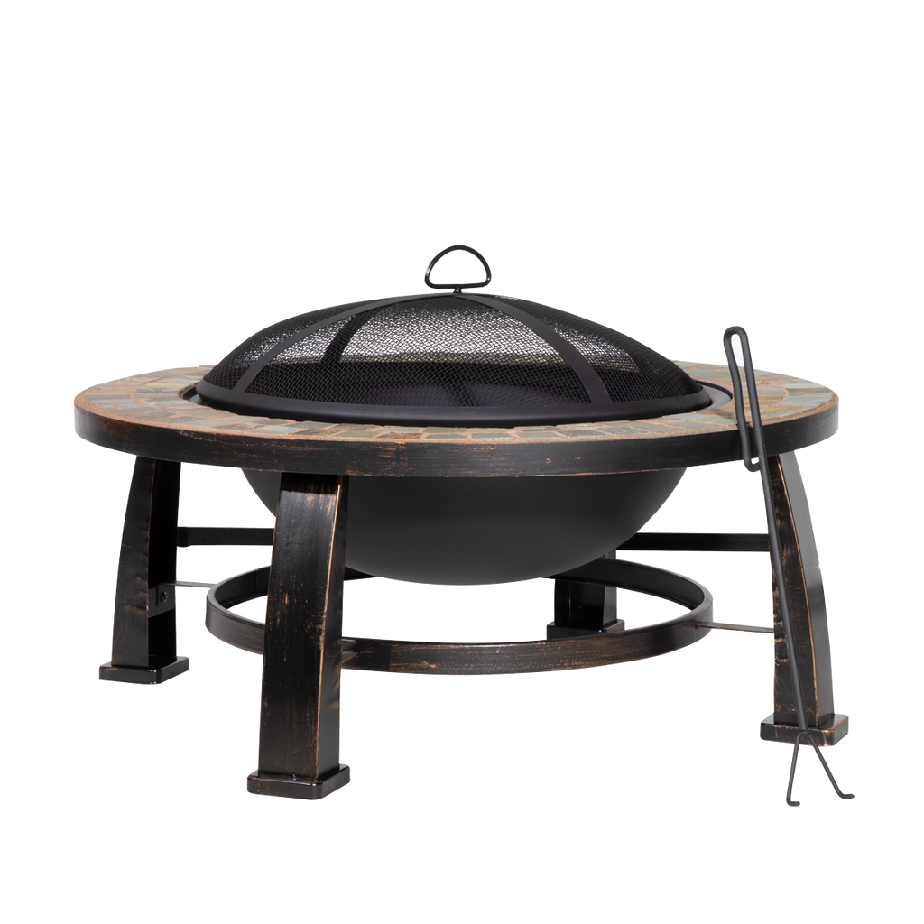 Deluxe Traditional Style Outdoor Fire Pit 76cm - Slate DG111