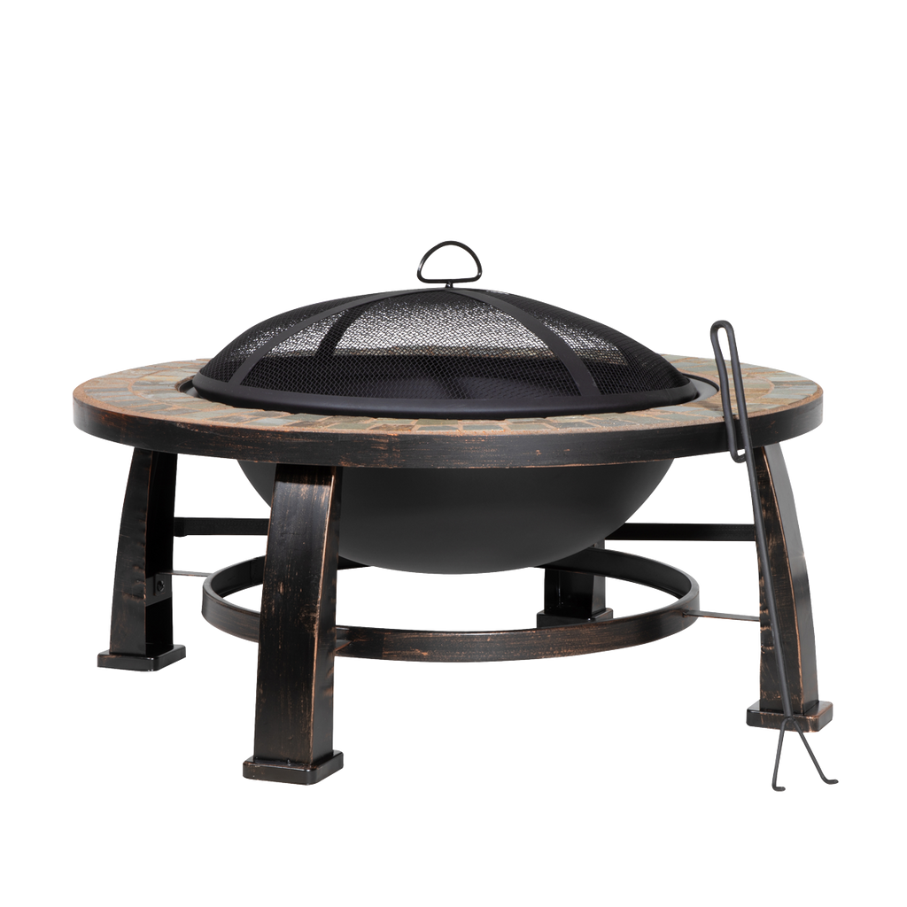Deluxe Traditional Style Outdoor Fire Pit 76cm - Slate DG111