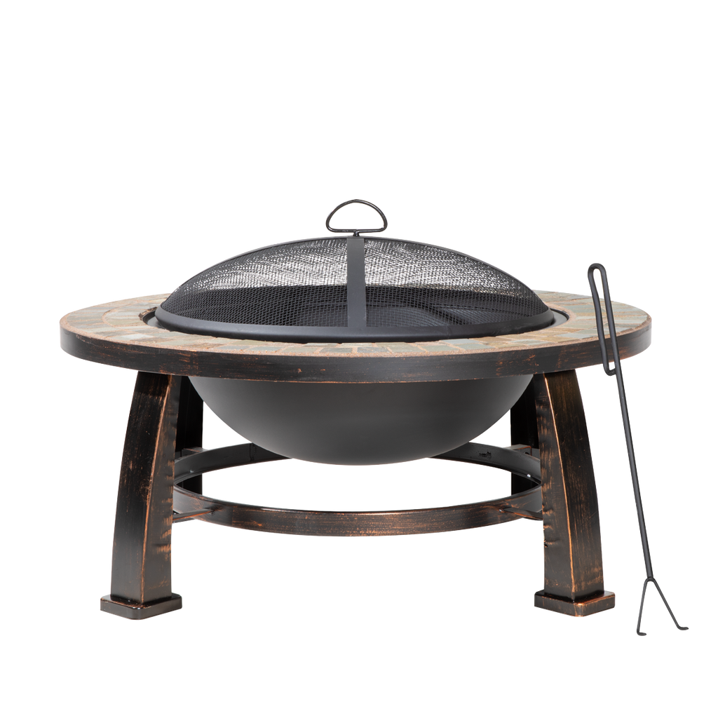 Deluxe Traditional Style Outdoor Fire Pit 76cm - Slate DG111