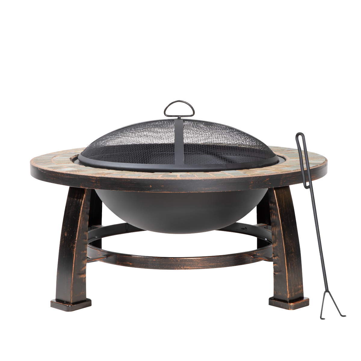 Deluxe Traditional Style Outdoor Fire Pit 76cm - Slate DG111