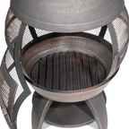 Dellonda Deluxe 360° Chiminea/Fire Pit - Antique Bronze Finish DG112