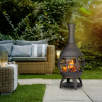 Dellonda Deluxe 360° Chiminea/Fire Pit - Antique Bronze Finish DG112