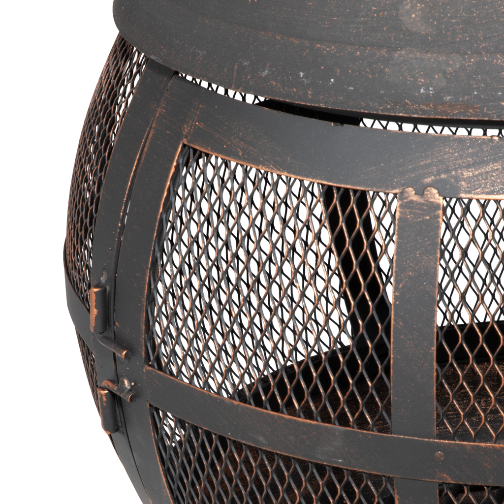 Dellonda Deluxe 360° Chiminea/Fire Pit - Antique Bronze Finish DG112