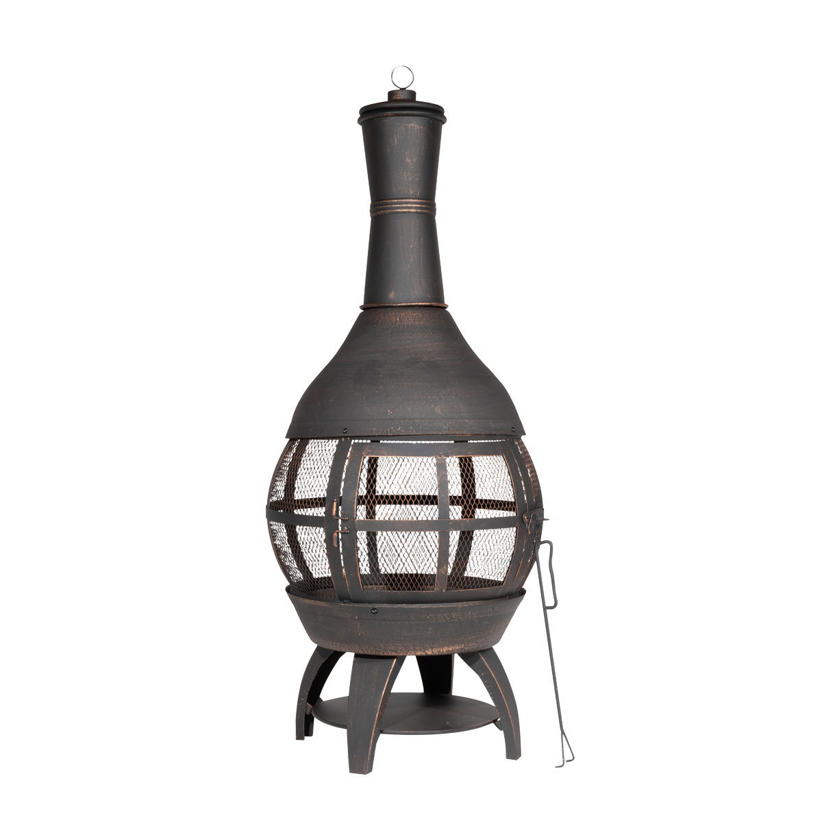 Dellonda Deluxe 360° Chiminea/Fire Pit - Antique Bronze Finish DG112