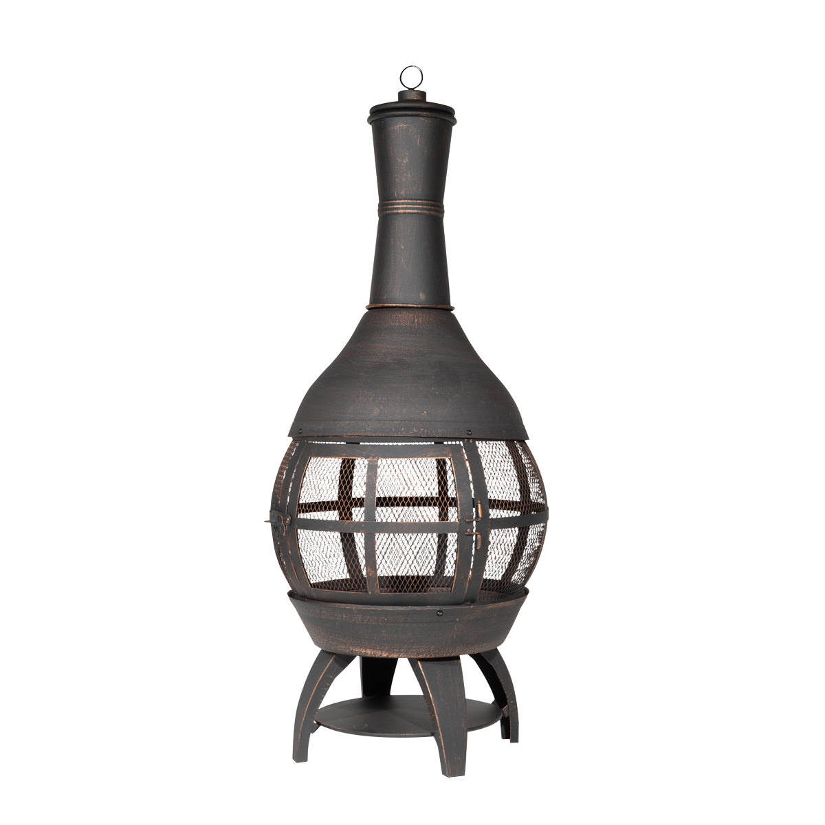 Dellonda Deluxe 360° Chiminea/Fire Pit - Antique Bronze Finish DG112