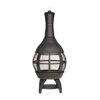 Dellonda Deluxe 360° Chiminea/Fire Pit - Antique Bronze Finish DG112